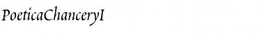 Download PoeticaChanceryI RomanItalic Font Title Preview