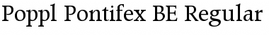 Download Poppl-Pontifex BE Regular Font Title Preview