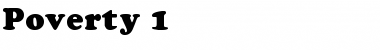 Download Poverty 1 Regular Font Title Preview