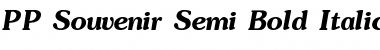 Download PP-Souvenir Semi Bold-Italic Font Title Preview
