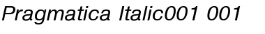 Download Pragmatica Italic Font Title Preview