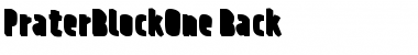 Download PraterBlockOne-Back Regular Font Title Preview