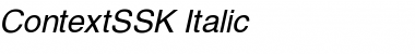 Download ContextSSK Italic Font Title Preview