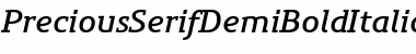 Download PreciousSerifDemiBoldItalic Regular Font Title Preview