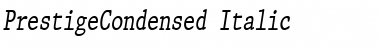 Download PrestigeCondensed Italic Font Title Preview
