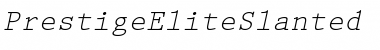 Download PrestigeEliteSlanted RomanItalic Font Title Preview