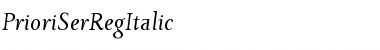 Download PrioriSerRegItalic Regular Font Title Preview