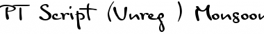 Download PT Script (Unreg.) Monsoon Regular Font Title Preview