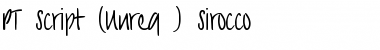 Download PT Script (Unreg.) Sirocco Regular Font Title Preview
