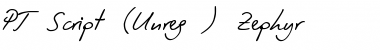 Download PT Script (Unreg.) Zephyr Regular Font Title Preview