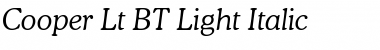 Download Cooper Lt BT Light Italic Font