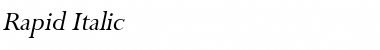 Download Rapid Italic Font Title Preview