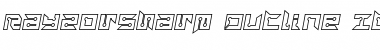 Download RayzorSharp Outline Italic Regular Font Title Preview
