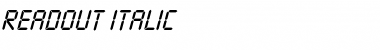 Download Readout Italic Font Title Preview