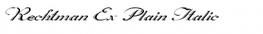 Download Rechtman Ex plain italic Plain Italic Font Title Preview