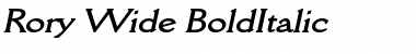 Download Rory Wide BoldItalic Font Title Preview