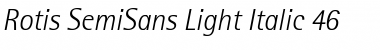 Download RotisSemiSans Light Italic Font Title Preview