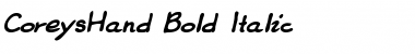 Download CoreysHand Bold Italic Font Title Preview