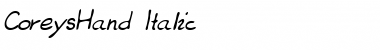 Download CoreysHand Italic Font Title Preview