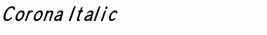 Download Corona Italic Regular Font Title Preview