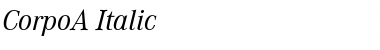 Download CorpoA Italic Font Title Preview