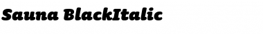 Download Sauna-BlackItalic Regular Font Title Preview