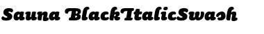 Download Sauna-BlackItalicSwash Regular Font Title Preview