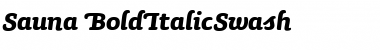 Download Sauna-BoldItalicSwash Regular Font Title Preview