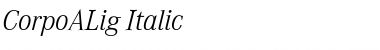 Download CorpoALig Italic Font Title Preview