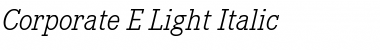 Download Corporate E BQ Light Italic Font