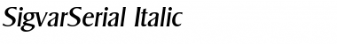 Download SigvarSerial Italic Font