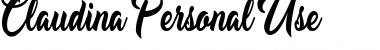 Download Claudina Personal Use Regular Font Title Preview