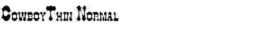 Download CowboyThin Normal Font Title Preview
