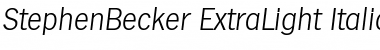 Download StephenBecker-ExtraLight Italic Font