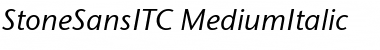 Download StoneSansITC Medium Italic Font