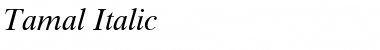 Download Tamal Italic Font Title Preview