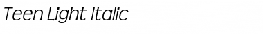 Download Teen Light Italic Font Title Preview