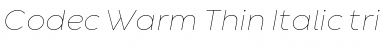 Download Codec Warm Trial Thin Italic Font Title Preview