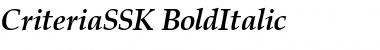 Download CriteriaSSK BoldItalic Font Title Preview