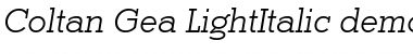 Download Coltan Gea Light Italic Font Title Preview