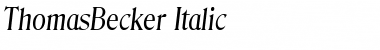 Download ThomasBecker Italic Font