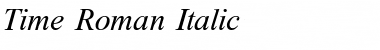 Download Time Roman Italic Font Title Preview