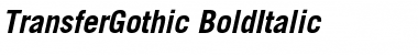 Download TransferGothic BoldItalic Font