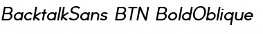 Download BacktalkSans BTN BoldOblique Font