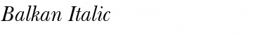 Download Balkan Italic Font Title Preview