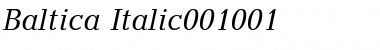 Download Baltica Italic Font Title Preview
