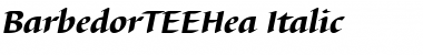 Download BarbedorTEEHea Italic Font Title Preview