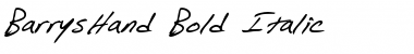 Download BarrysHand Bold Italic Font Title Preview