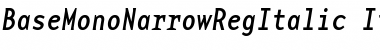 Download BaseMonoNarrowRegItalic Italic Font Title Preview
