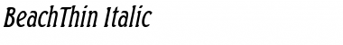 Download BeachThin Italic Font Title Preview